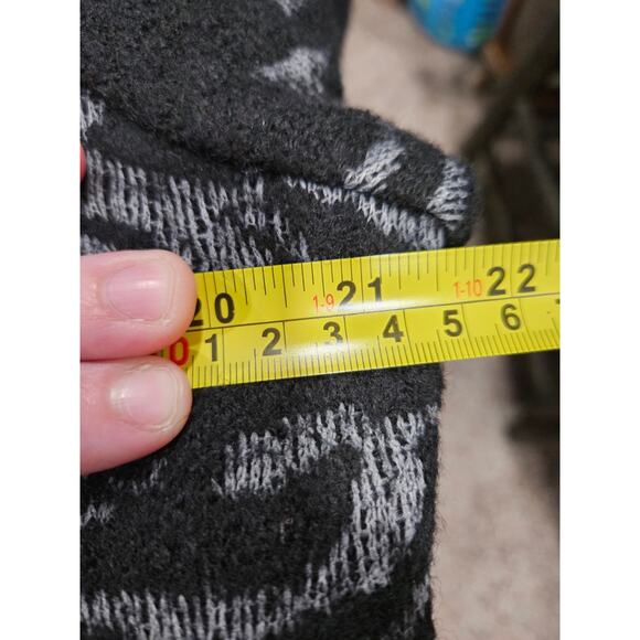 Vintage Nanette Lepore Jacquard Knit Sweater Jacket Size XL Black Gray Wool Coat - Picture 8 of 10